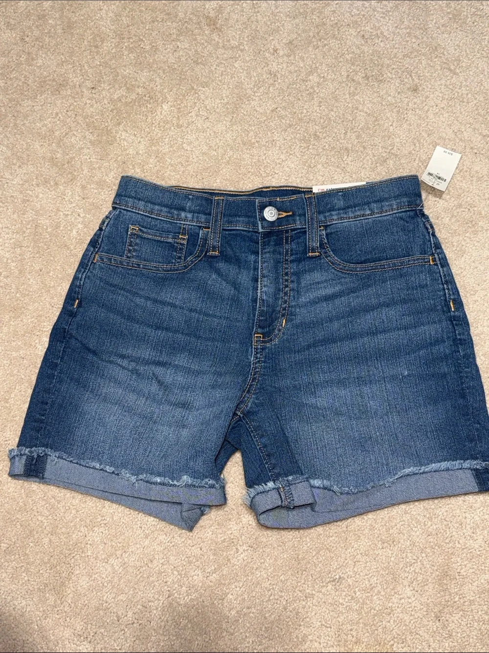 Old Navy Dark Blue Denim Roll-Cuff Women's Shorts